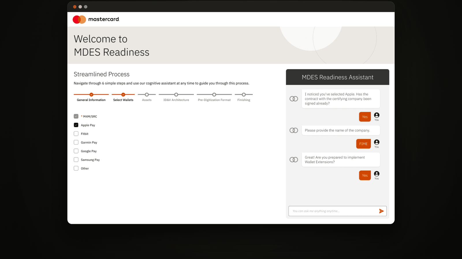 Mastercard | Onboarding a Plataforma MDES